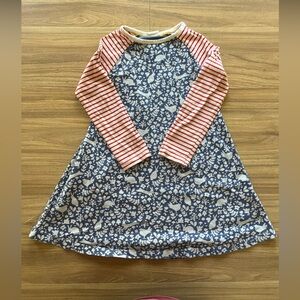 Mini Boden Blue and Red Striped Kids Dress